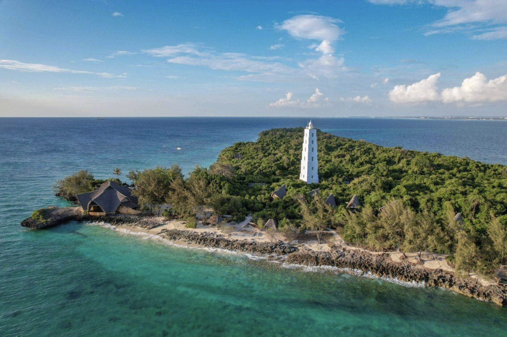 Chumbe Island marine reserve with coral reefs and peaceful ocean surroundings in Zanzibar