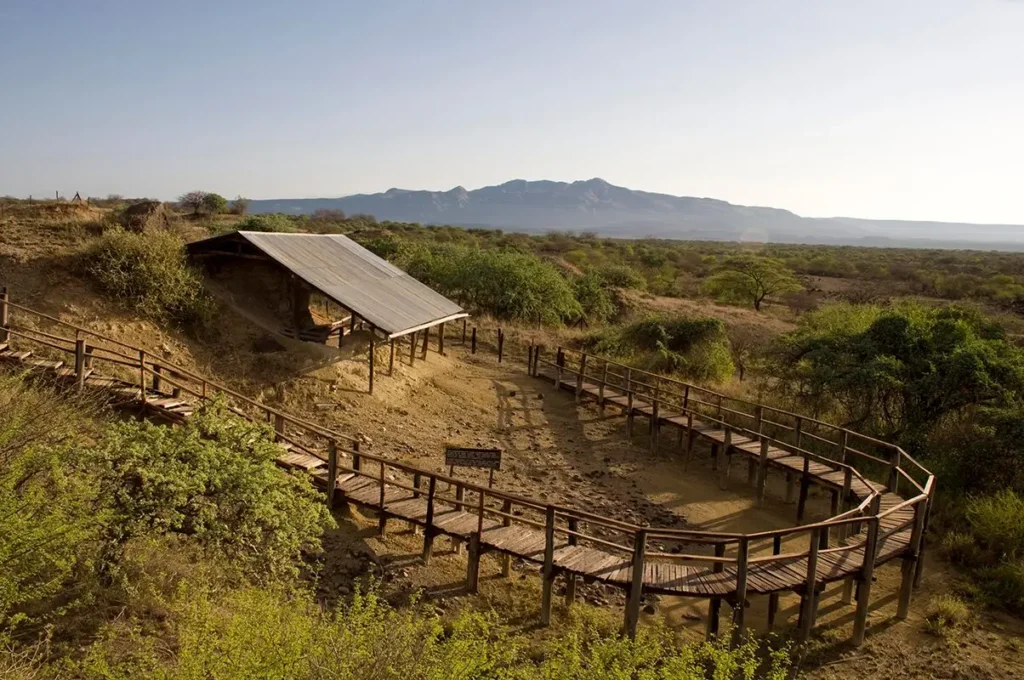Ancient view of Olorgesailie landscape revealing prehistoric tools and archaeological discoveries in Kenya.