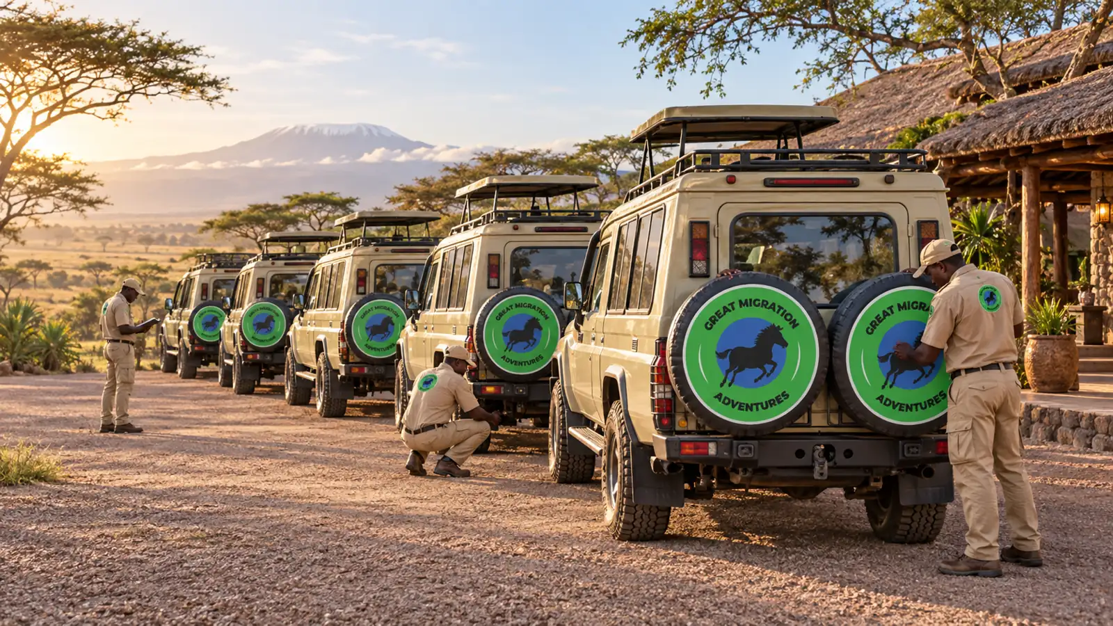 Great Migration branded safari fleet in Tanzania