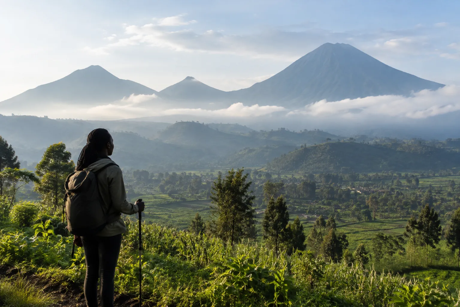 Green mountain landscape in Rwanda